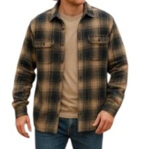 Old‎ Navy Oversized Plaid Flannel Shacket XXL Navy Green Loose Fit Cotton nWT